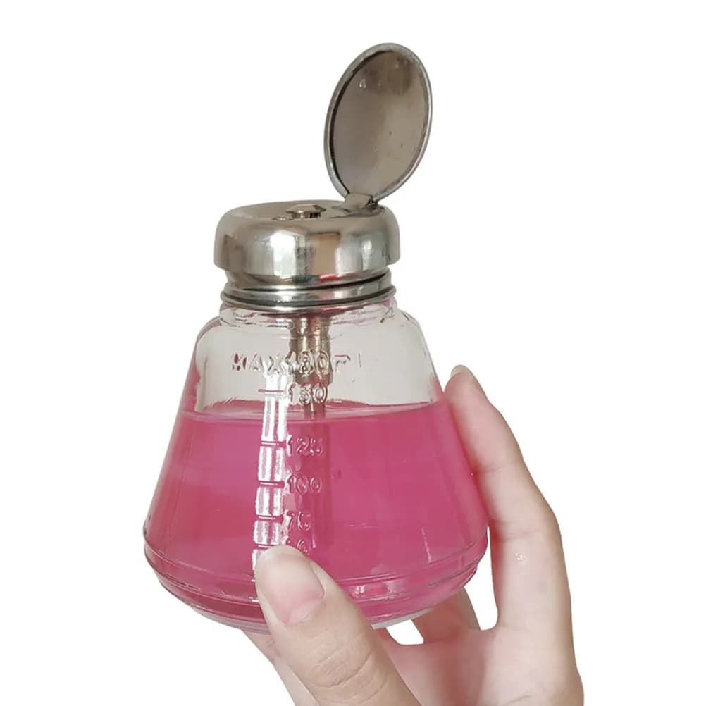1 Piece Dispenser for 180 ml enamel, Bottle with Blockable Pressure Pump, Portable Liquid Container for Manicure