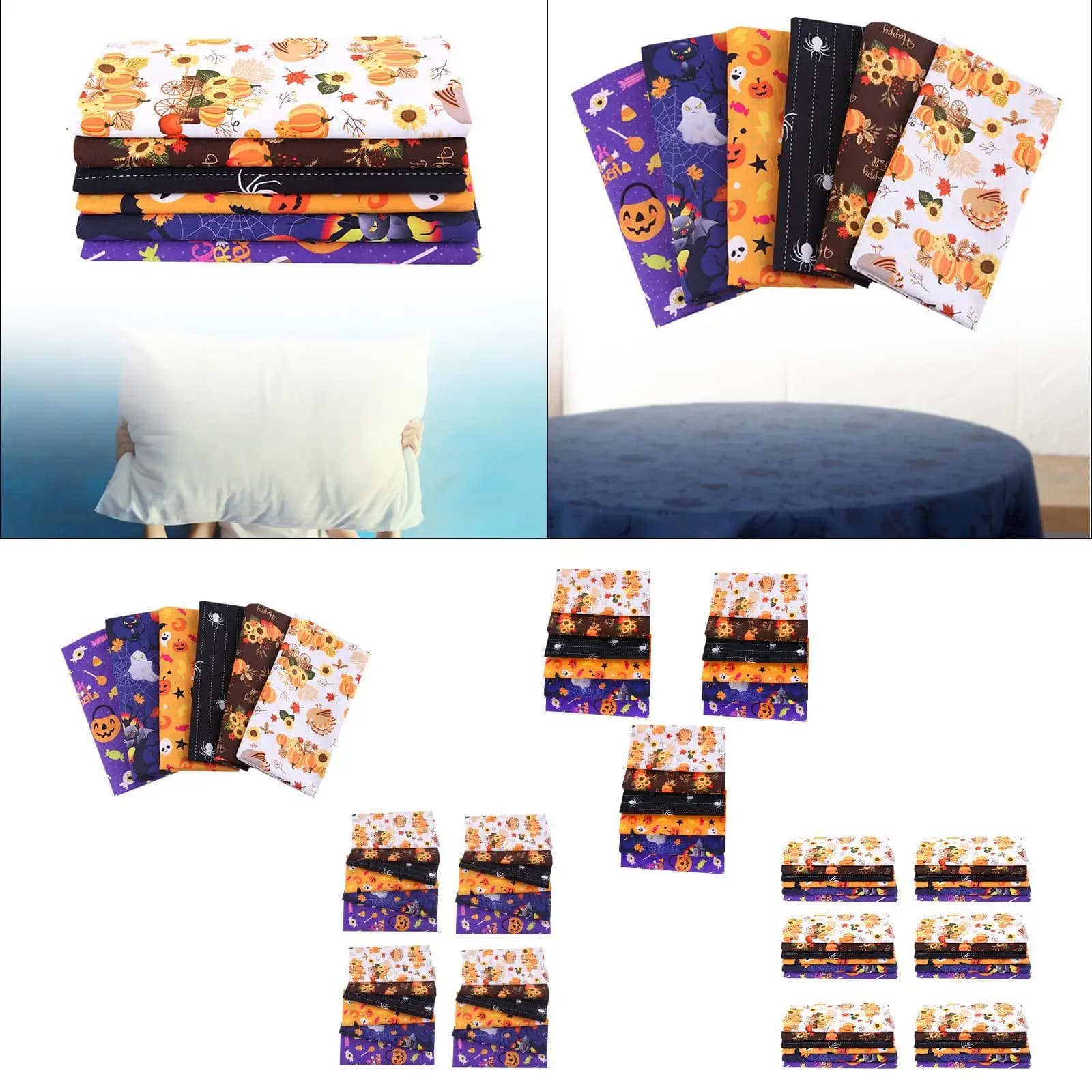 Kit di tessuti di cotone per Halloween, tessuto da cucito, quilting, costume, lavorazione multiuso per