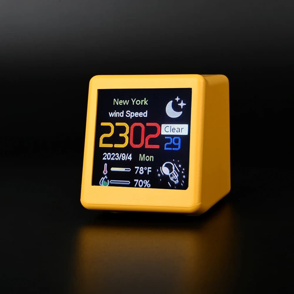 Smart Weather Clock with Electronic Photo Album WiFi Networking Animation Display Desktop Weather Station Automatic Update Ornament