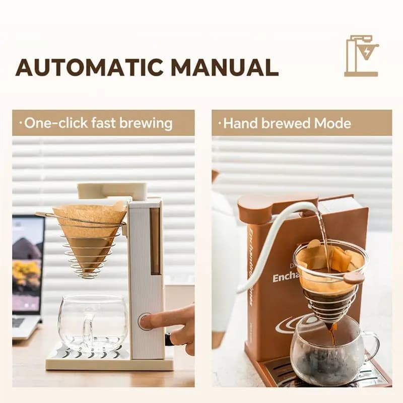 ABVI-Portable Foldable Electric Pour Over Coffee Maker Machine For Home Automatic Tea Coffee Brewer A US Plug