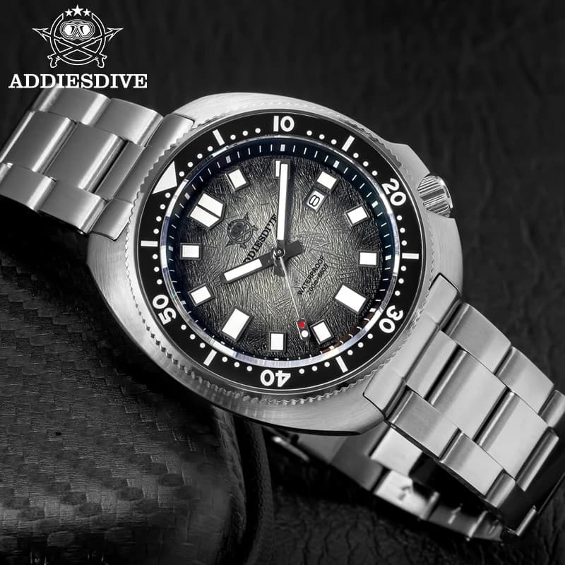 ADDIESDIVE AD2511 Men's Watch 20Bar Waterproof Sapphire Glass 316L Reloj Hombre Quartz watch Abalone Diving watch