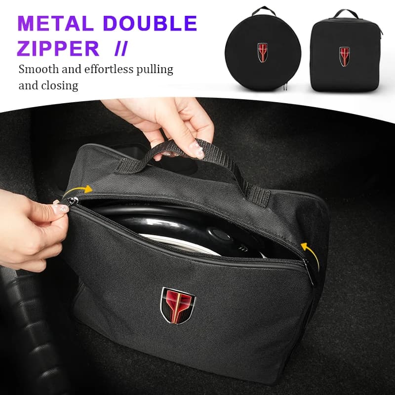 Car Rechargeable Gun Chargers Cable Organizer Storage Bag For Hong Qi Red Flag H9 2019 2020 2021 2022 E-HS3 HS5 HS7 HS9