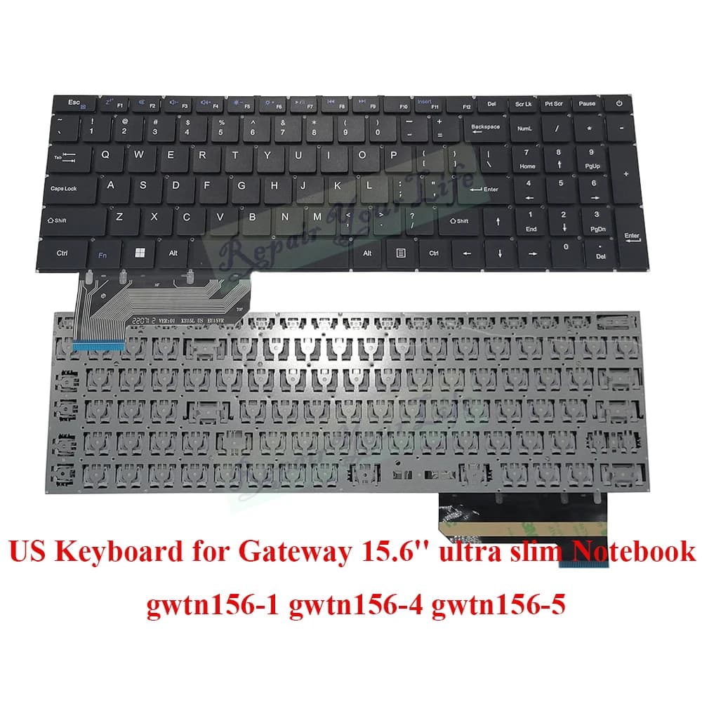 Tastiera usa per Gateway 15.6 ''Notebook ultra sottile gwtn156-1 gwtn156-4/4bk gwtn156-5 gwtn156-5bl/5pr/5BK 5GR GWTN156-4BL/4GR/4PR