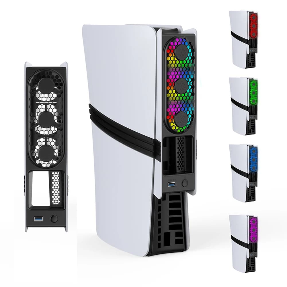 For PS5 Pro/PS5 Slim Cooling Fan External Fan Cooler Cooling Game Accessories for Playstation 5 Pro/Slim Disc & Digital Edition