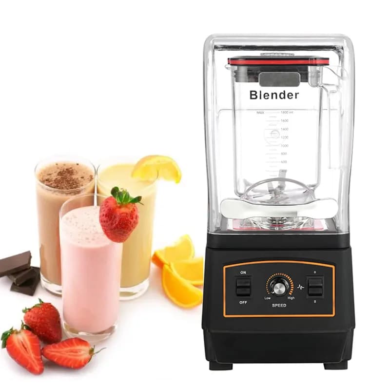 Multi-Functional High Power Blender Sound Proof Cover High Speed 2000W Commercial Heavy Duty Blender