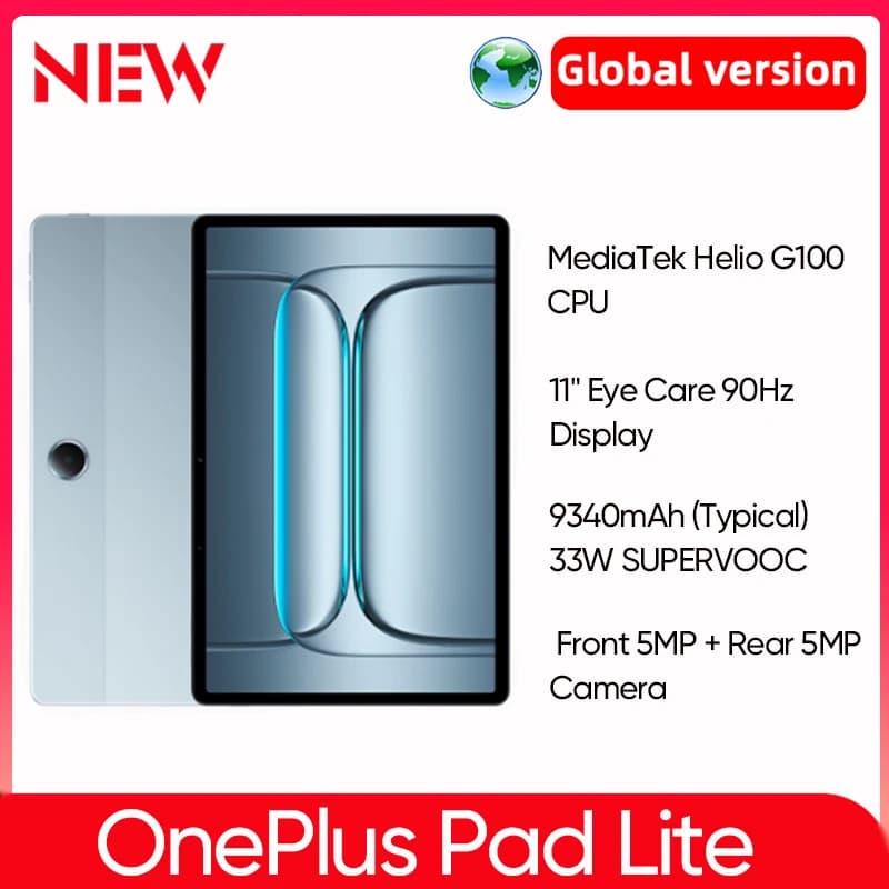 [Anteprima Mondiale] OnePlus Pad Lite Versione Globale Tablet 11" Display 90Hz per la Cura degli Occhi Quattro Altoparlanti Batteria 9340mAh Bluetooth 5.4