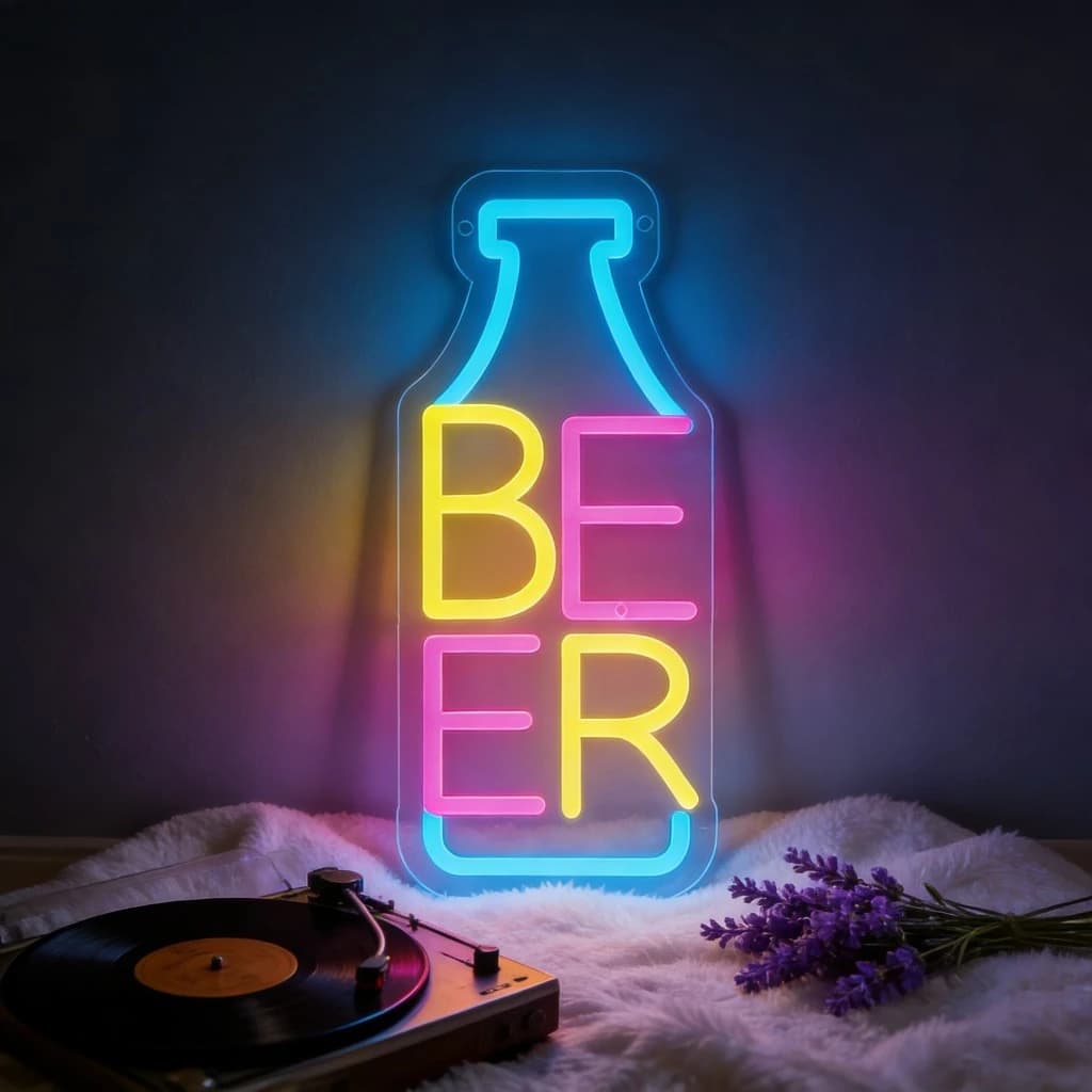 Insegna al Neon BEER, Luce LED Dimmerabile USB per Bar, Man Cave, Camera da Letto, Hotel, Negozio, Bistrot, Sala Giochi, Decorazione Murale per Feste
