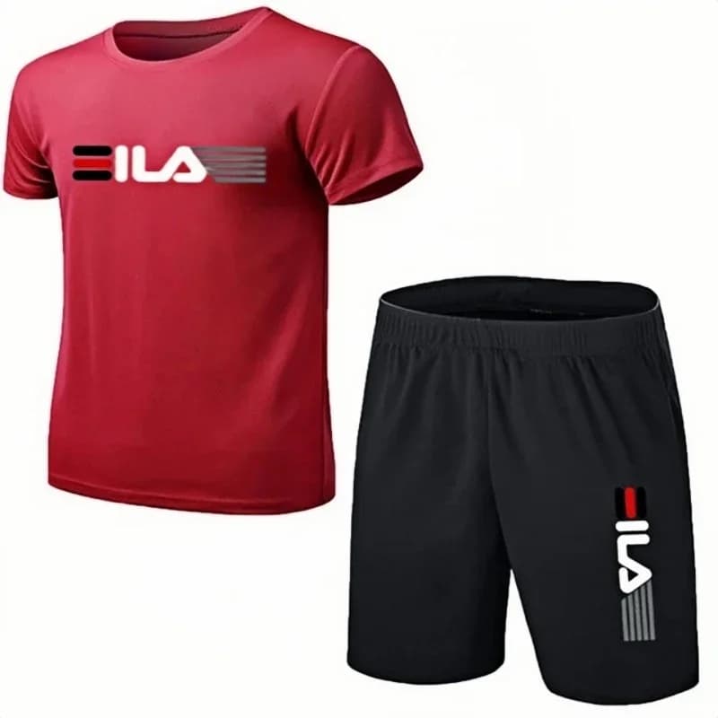 Men's Summer Completion: Casual Oversize Sports Set with Short Sleeves and Shorts, Simple Style and Fashion