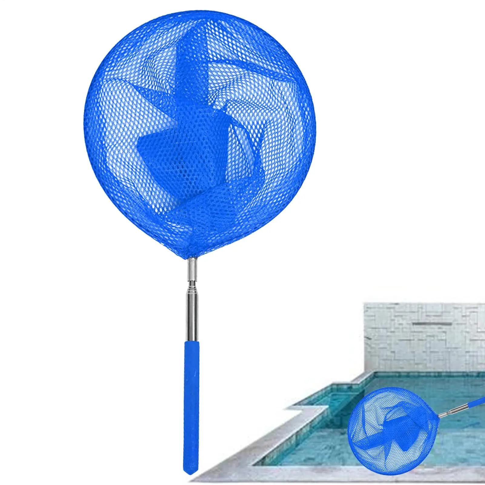 Rete per piscina con asta Reti da pesca Skimmer per stagno Skimmer per piscina telescopico Rete per granchio in acciaio inossidabile Rete per skimmer per piscina con asta