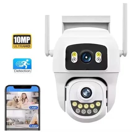 Telecamera IP Dome PTZ Wireless a Colori 4MP con Doppia Lente, Rilevamento Umanoide AI, Monitoraggio Bambini e Sicurezza Domestica