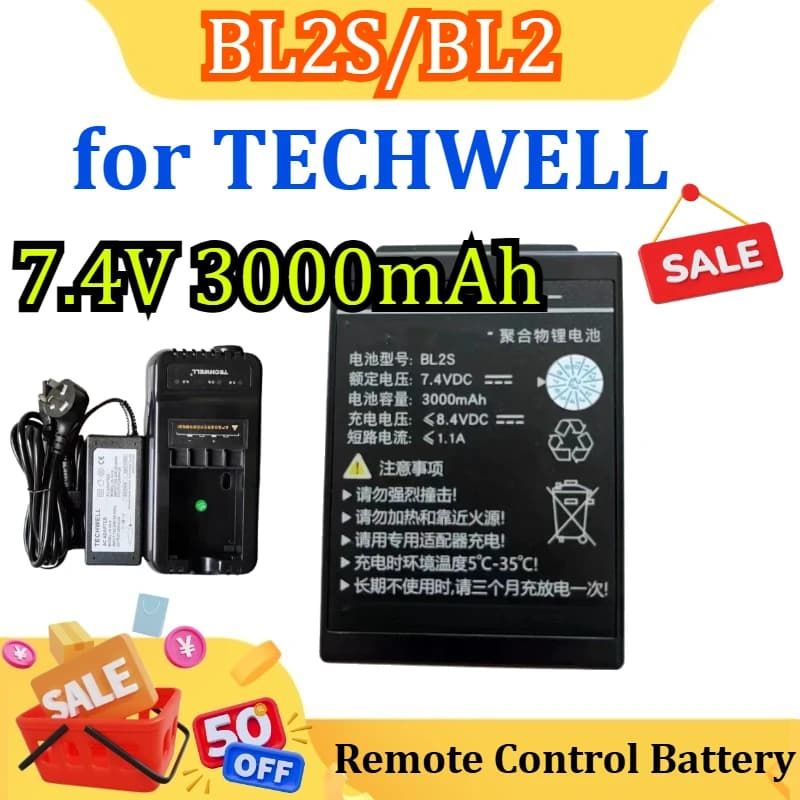 New 7.4V 3000mAh for truck battery TECHWELL BL2S/ BLUE