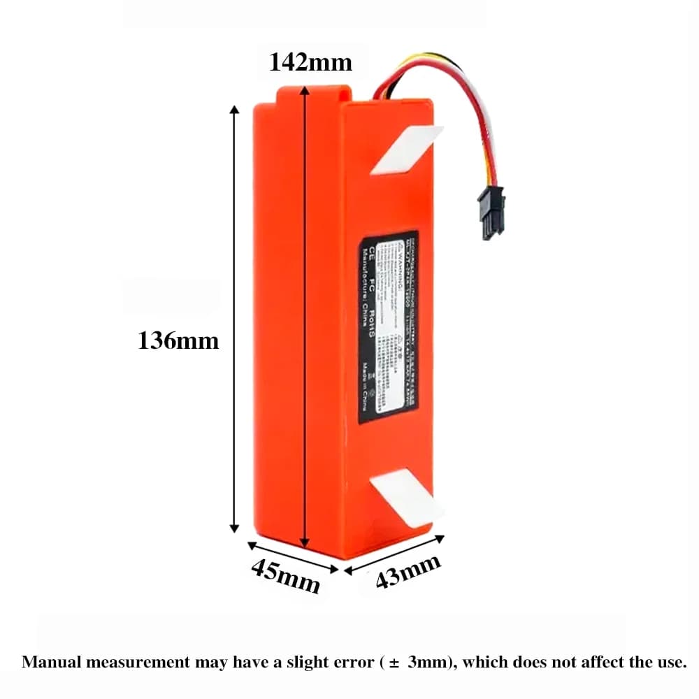14.4V Original Replacement Battery 6800mAh For Xiaomi Roborock S55 S60 S65 S50 S51 S7 S5 MAX S6 Parts Robotic Vacuum Cleaner