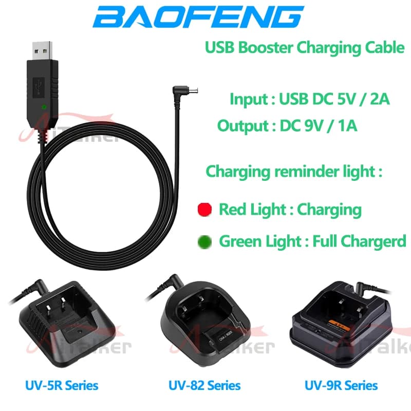 Baofeng USB Desktop Base/Caricabatteria per auto per Baofeng UV5R Serie UV82 UV-9RPlus Caricatore agli ioni di litio Accessori radio