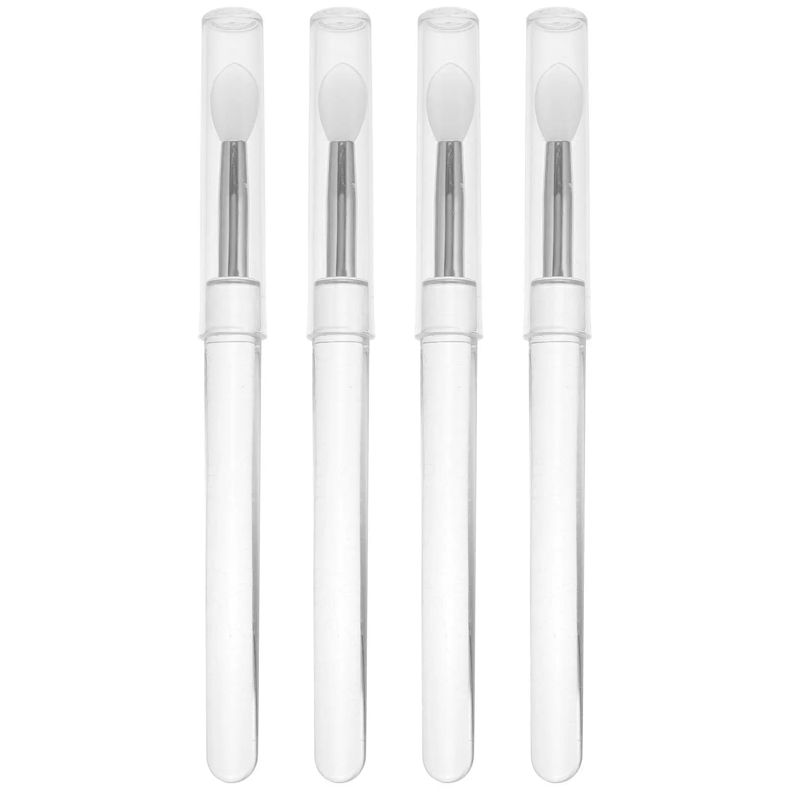 Set di 4 Pennelli in Silicone per Labbra, Applicatori di Rossetto per un'Applicazione Precisa, Facili da Trasportare, Adatti per Trucco Occhi e Labbra