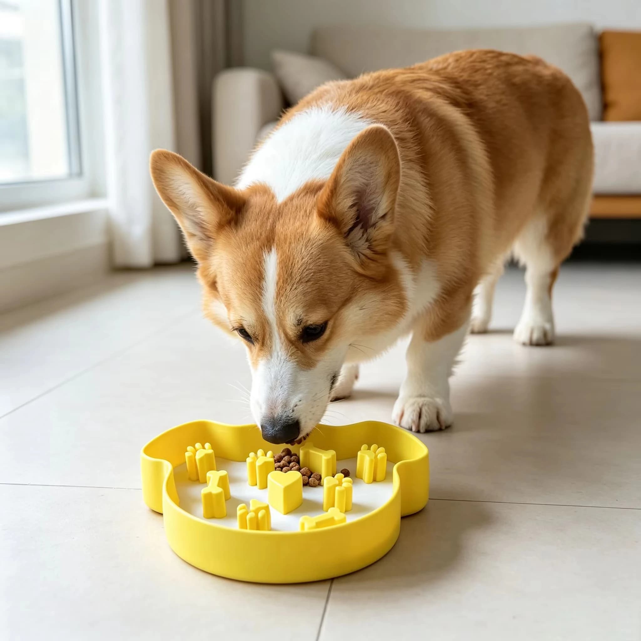 3D Printed Dog‑Head Slow Feeder Bowl, Anti‑Choking Maze Pet Feeding Dish, Prevent Bloating Food Bowl for Small Medium Dog Puppy