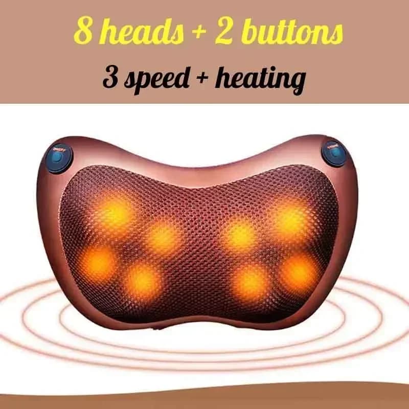 Cuscino per massaggio elettrico per auto a casa Cuscino per massaggiatore per tutto il corpo riscaldato a infrarossi lontani Collo Schiena Terapia per impastare Shiatsu Rilassa la salute