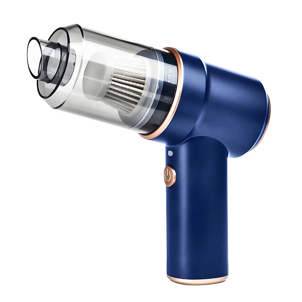 Mini aspirapolvere portatile per auto 2 in 1, con funzione soffiante e aspirante, senza fili.