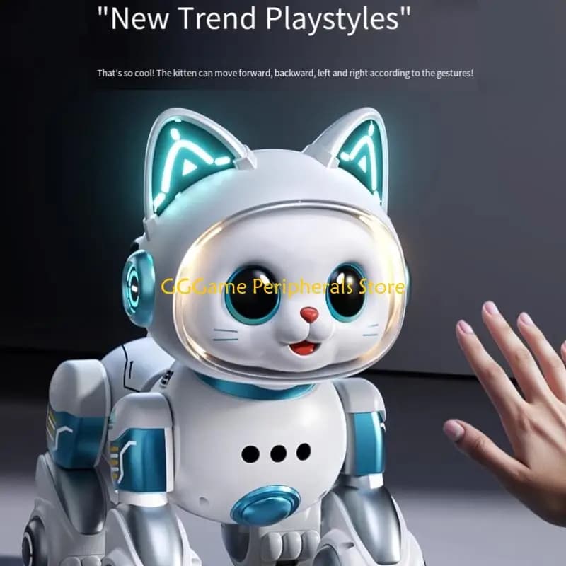 U55B Giocattolo gattino robot ambulante telecomandato elettrico interattivo con suoni miagolanti che promuovono l'apprendimento