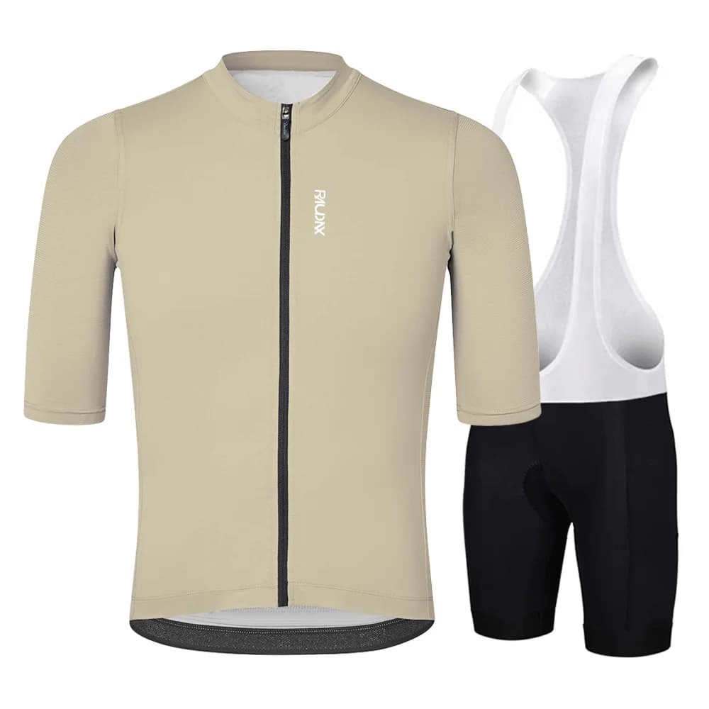 RAUDAX Cycling Jersey Set Bicycle Short-Sleeved Shorts Suits for Men Breathable Road Biking MTB Cycling Clothing with Pockets