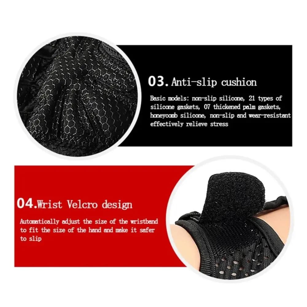 1 pair of breathable cycling gloves, shockproof, anti-slip, fitness gloves, half finger gym gloves, breathable, quick release