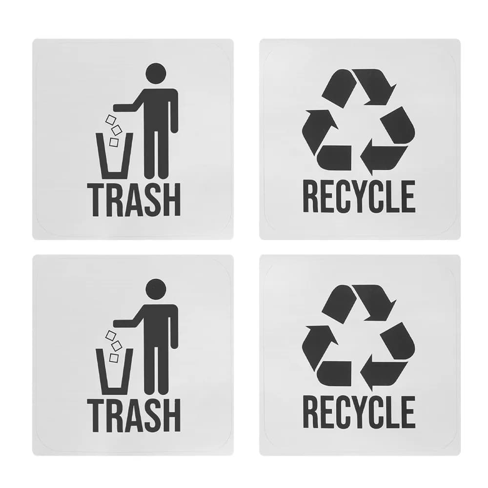 2Set Durable Waterproof Waste Basket Labels Easy To Apply Garbage Bin Labels Recycle Label Sign Office