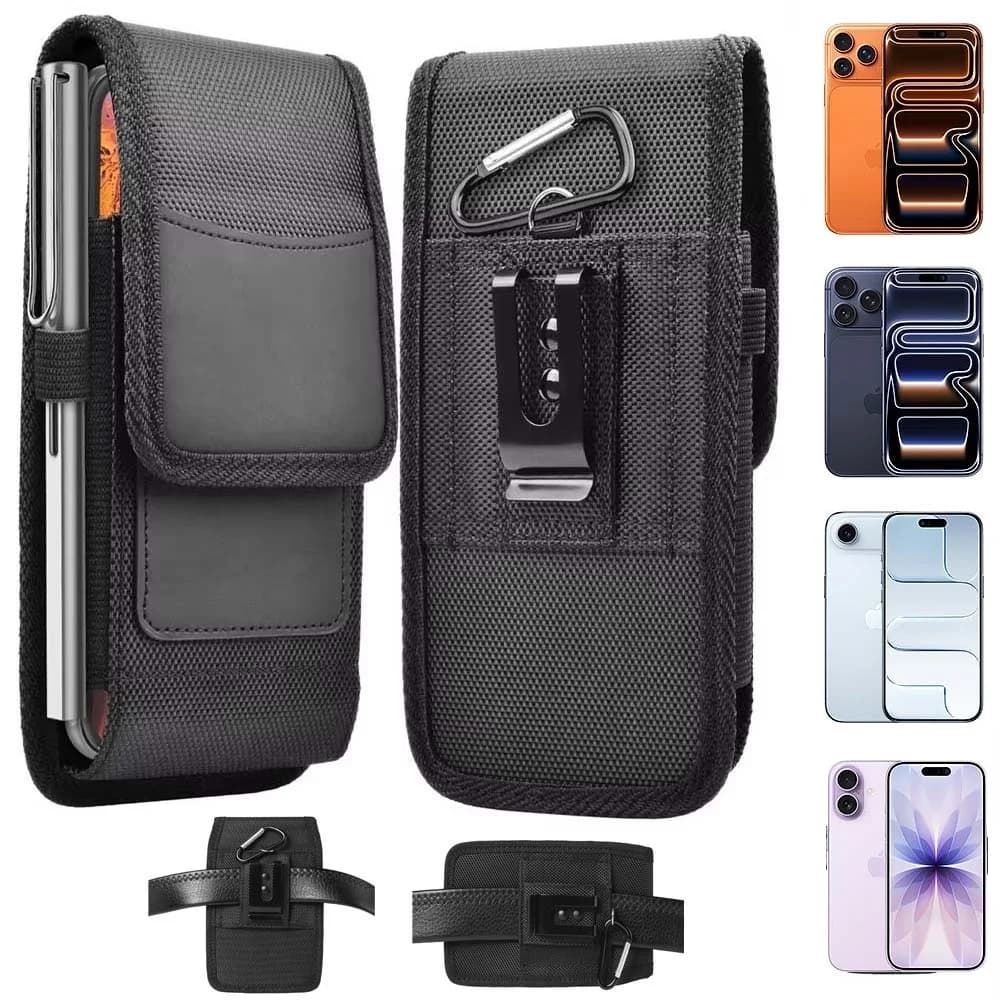 per iPhone Air iPhone17 Pro Max Marsupio verticale orizzontale Flip Bag Custodia da trasporto con tasca per carte Custodia con clip con fibbia per cintura
