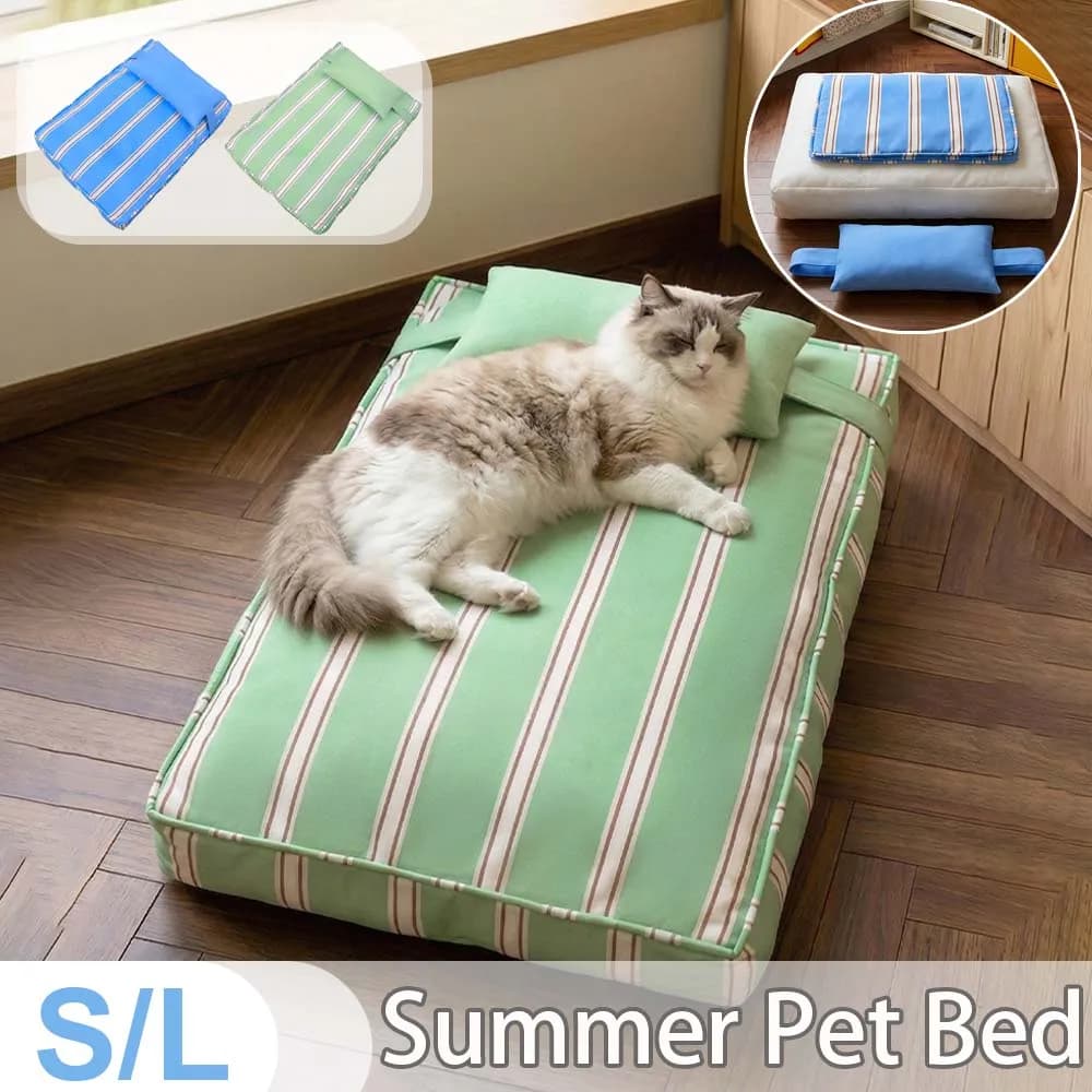 Breathable Dog Bed Small Pet Sofa Removable Cover S/L Size Anti-Slip Cushion for Teddy Puppy Indoor Summer Sleeping Mat Supplies