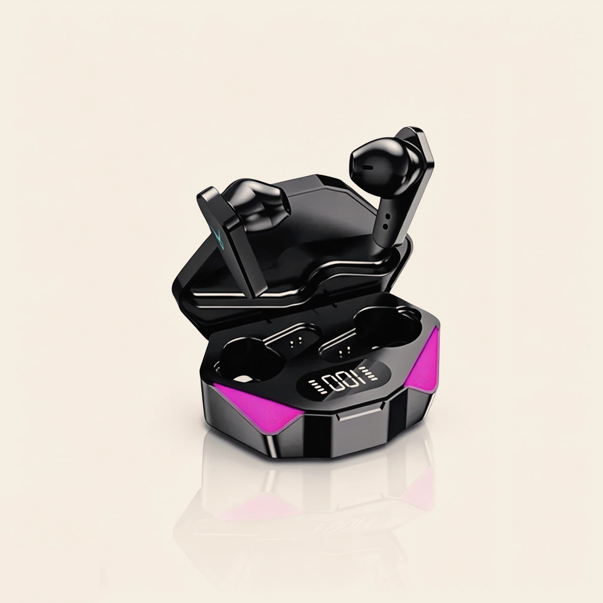 Cuffie auricolari wireless Bluetooth 5.4, auricolari X15 TWS per gaming con microfono e display batteria.