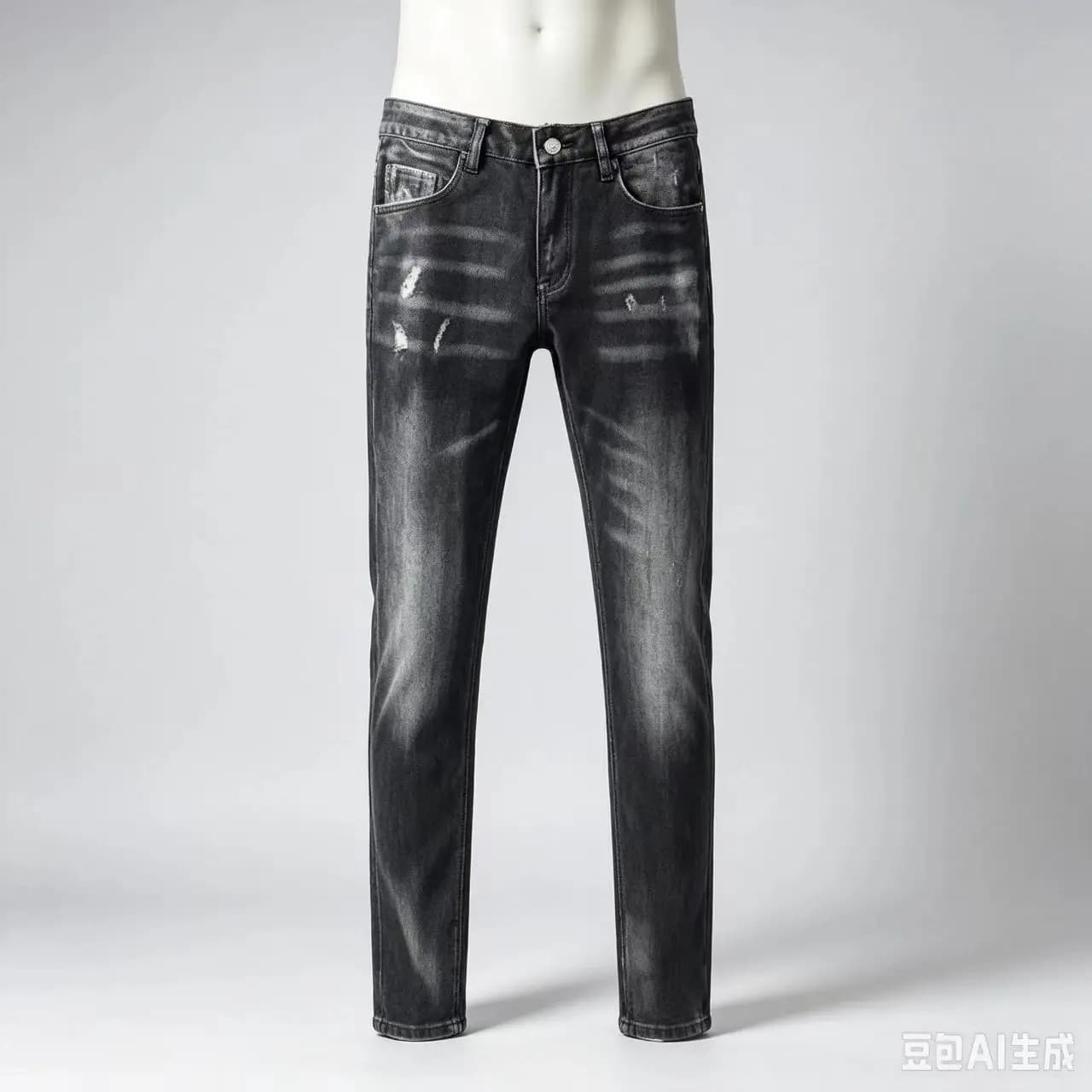 Y2K Fashion Men Jeans Retro Black Gray Stretch Slim Fit Ripped Jeans Men Vintage Designer High Quality Brand Denim Pants
