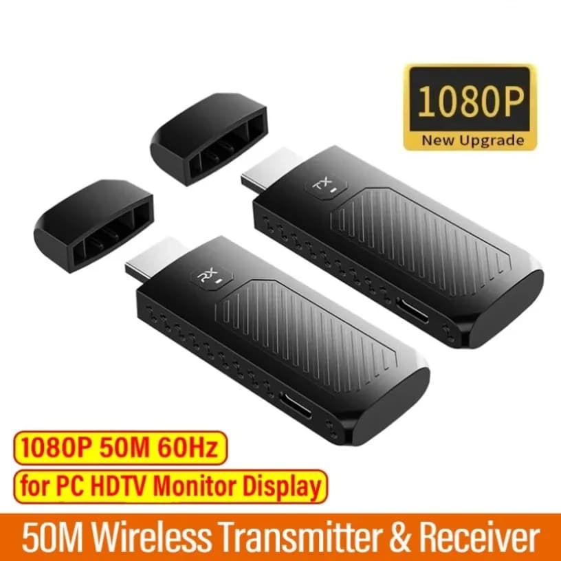 Adattatore wireless Dongle per TV video da 50 m Prolunga per trasmettitore e ricevitore video wireless compatibile HDMI per PC portatile con fotocamera