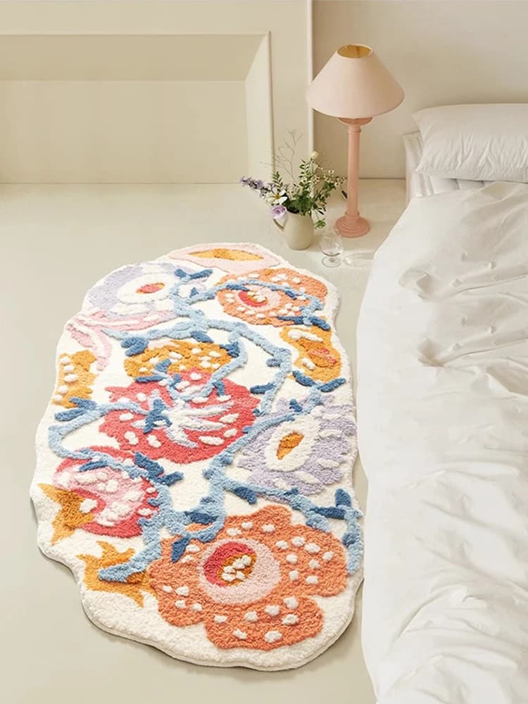 Tappeto trapuntato addensato colorato Camera da letto Camera dei bambini Tappeto da comodino Tappeto da pavimento assorbente antiscivolo Tappetini da soggiorno Tappetini da bagno