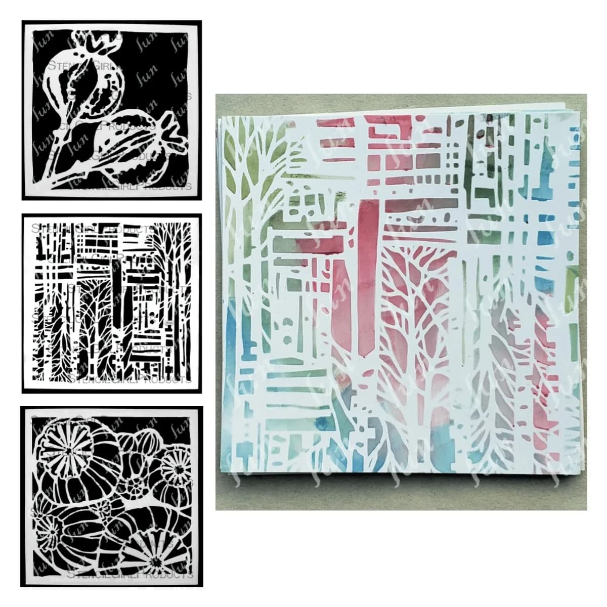Hand-made drawing stencil hand crafts poppy seed steles woven forest-shaped stencil layers DIY coloring Scrapbooking Paper