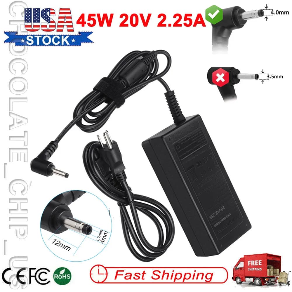 For Lenovo Laptop Charger AC Adapter Power Supply 20V 2.25A 45W PA-1450-55LL