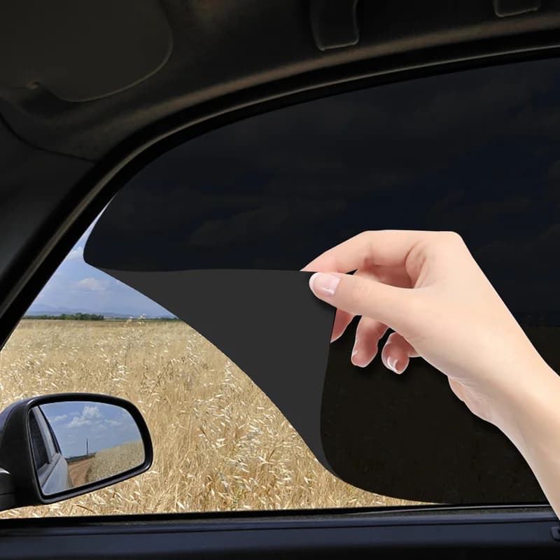 1 paio di adesivi per ombra elettrostatica per finestrino dell'auto, pellicola parasole universale, protezione UV, pellicola solare, accessori auto
