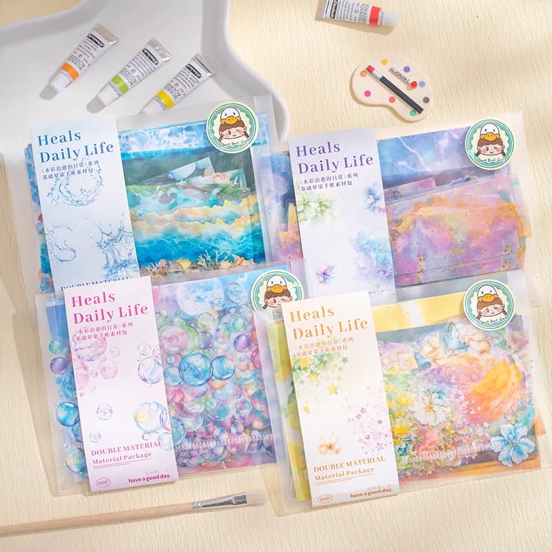 Set di 80 adesivi vintage, etichette in materiale per scrapbooking fai da te, carta per diario, quaderno, pianificatore, forniture artigianali fatte a mano