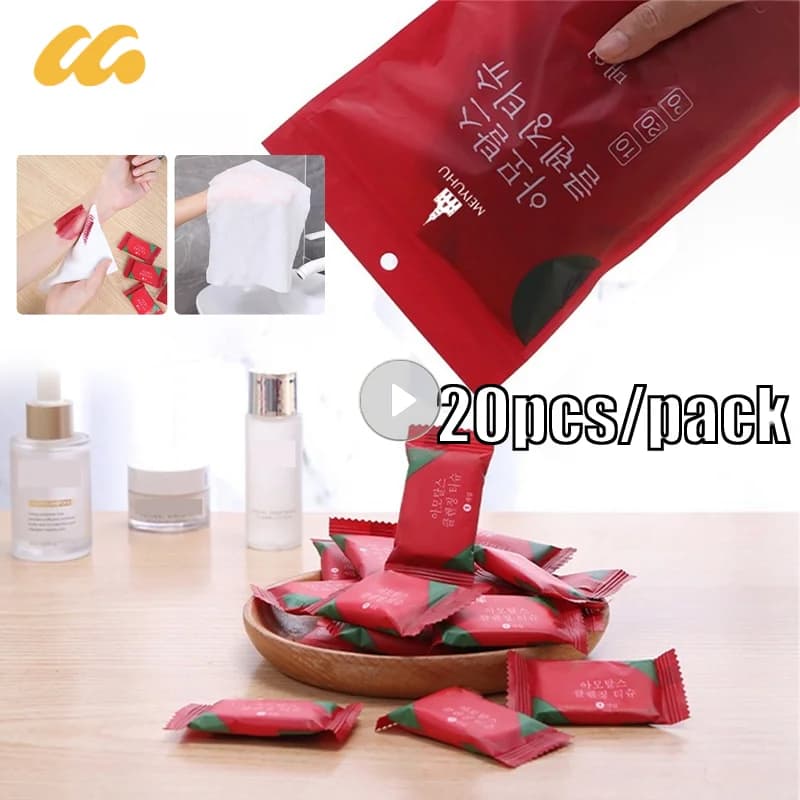 Mini asciugamano compresso usa e getta asciugamano per il viso in cotone imballaggio separato portatile caramelle da viaggio asciugamano detergente non tessuto per la casa