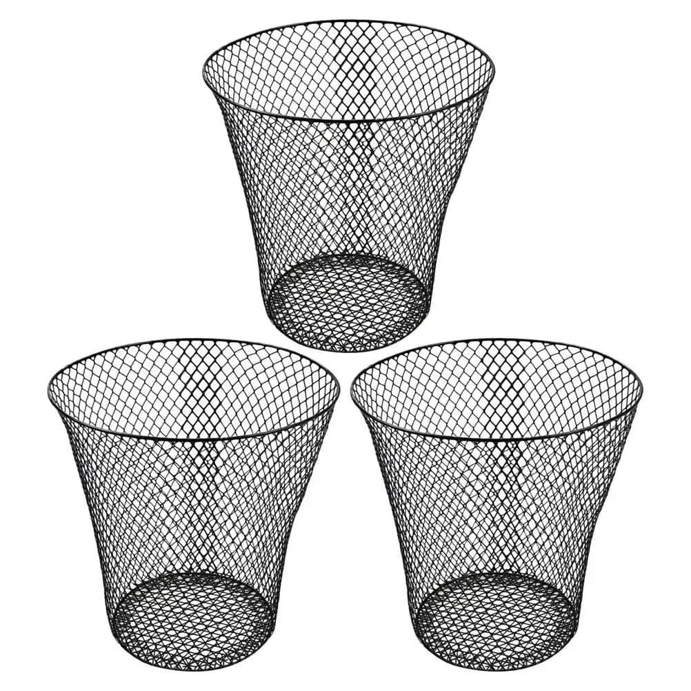 3Pcs Sturdy Iron Mesh Basket Multi-Use Storage Holder Trash Can for Plants Seedlings Home Decor Organizing Mesh Waste Basket