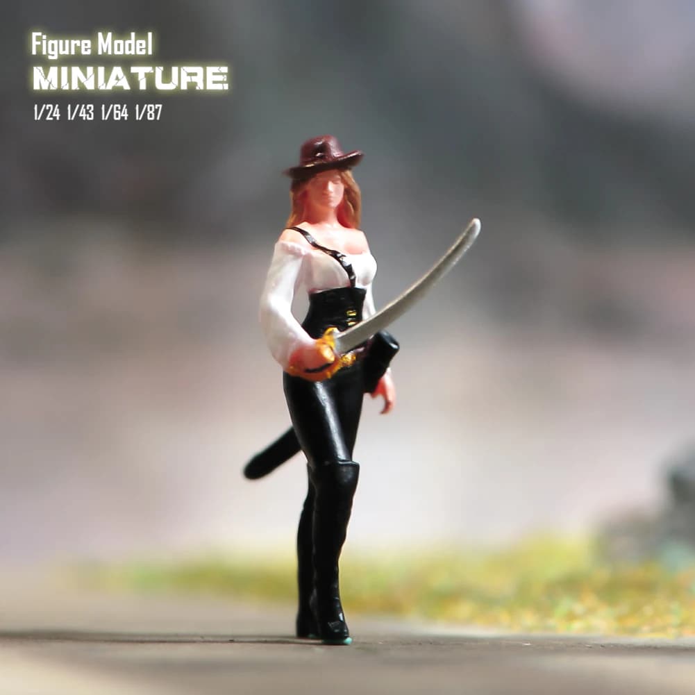 Miniatures Figures 1/87 1/64 1/43 1/24 Female Pirates Carry Swords People Model Diorama Dolls Creative Photography Scene Prop