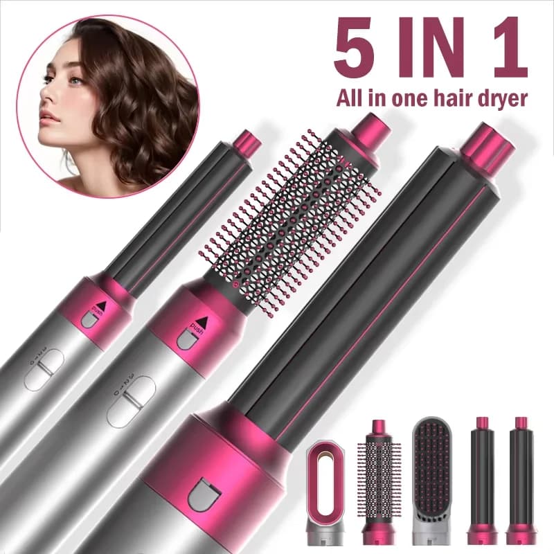 Piastra arricciacapelli 5-in-1 di alta qualità, clip per capelli, pettine ad aria calda, asciugacapelli, strumento per lo styling e accessori per parrucchieri, regalo Dyso