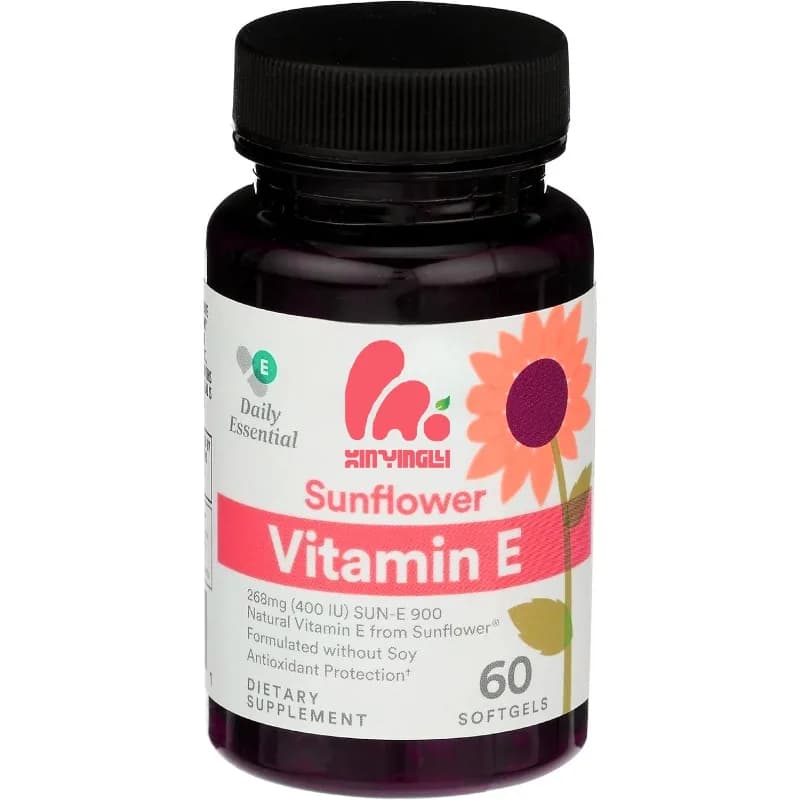 Integratore naturale di vitamina E da semi di girasole, protezione antiossidante - 60 capsule