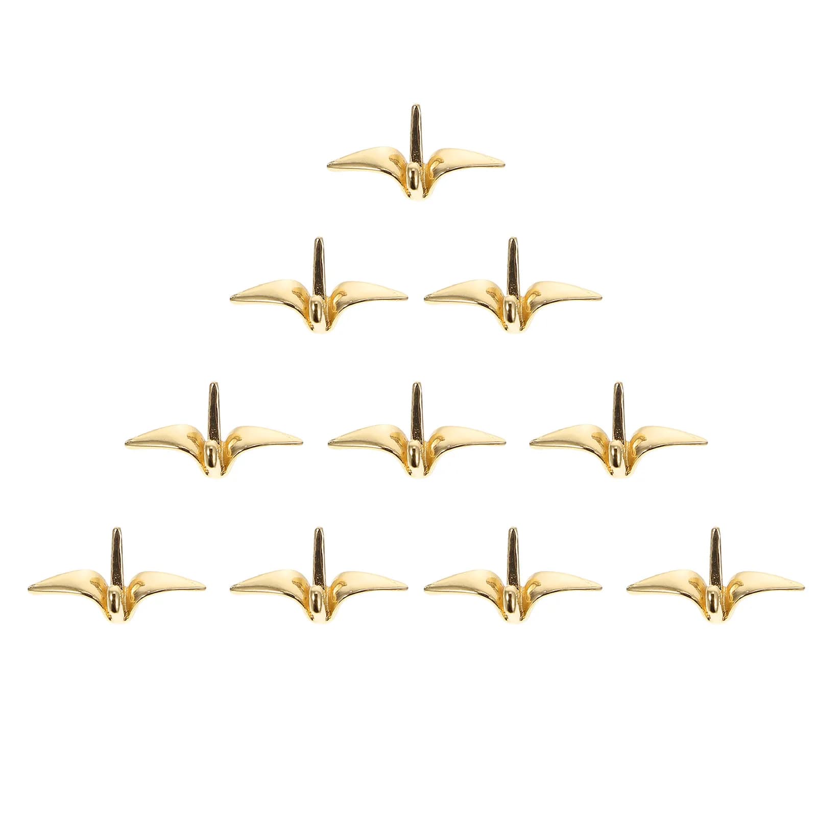 10Pcs Paper Crane Hairpin Charms Copper Lightweight DIY Hair Clip Charms Handmade Decorative Pendant Accessories for Adults