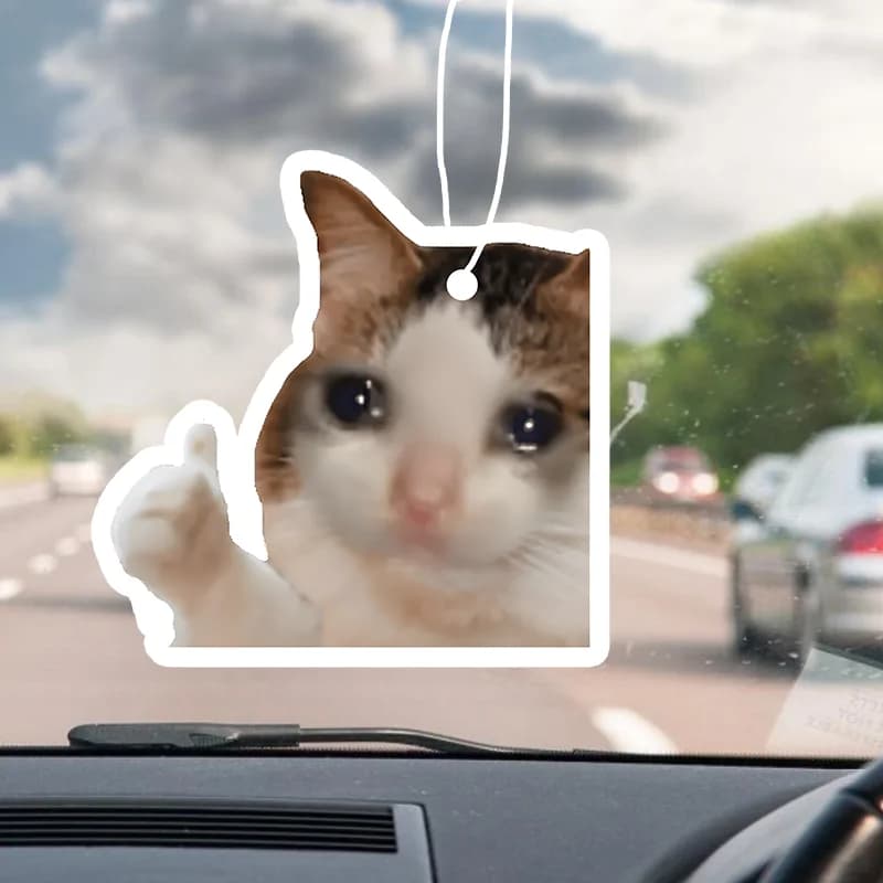 1pc Divertente Gatto Design Auto Aromaterapia Tablet Auto Fragranza Tablet Auto Specchietto retrovisore Decorazione Ciondolo Guardaroba Aromaterapia