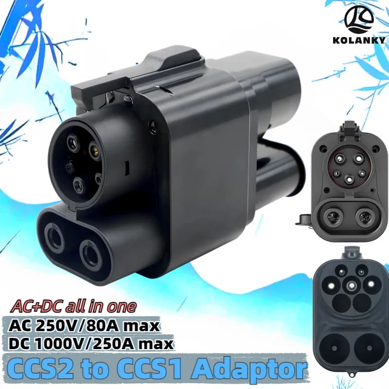 EV CCS2 Battery Charger Adapter for CCS1 AC + DC 250A Quick Charging Adapter for PHEV Hybrid Cars for Electric Vehicles Not applicable to BMW i3