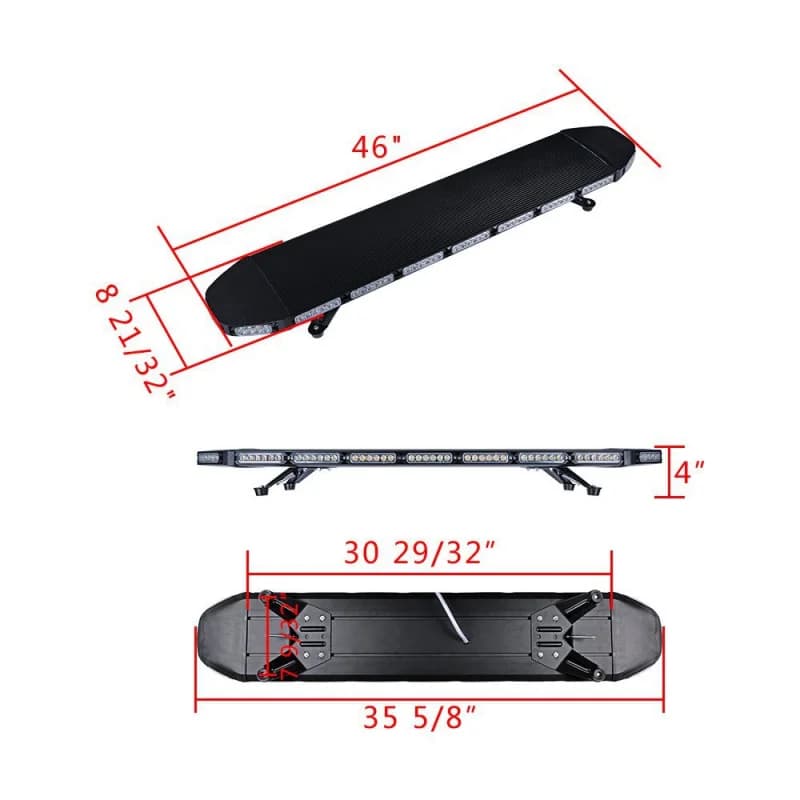 Long Row LED Flash Driving Work Light Warning Light Rescue Light with Magnetic Ceiling Control Switch
