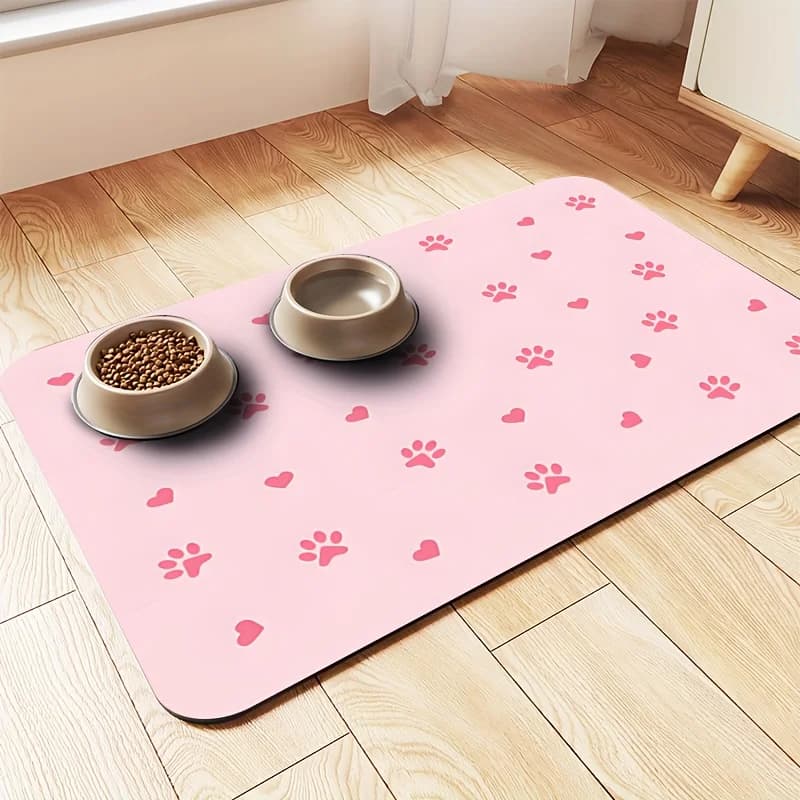 Tappetino impermeabile per l'alimentazione degli animali domestici, 1 pezzo, antispruzzo, assorbente, resistente, facile da pulire per cani e gatti, tappetino per ciotole di cibo e acqua per animali domestici