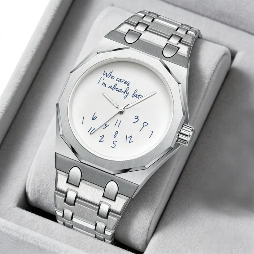 Orologi da Uomo Eleganti con Quadrante Divertente, Impermeabili in Acciaio Inossidabile, Movimento al Quarzo