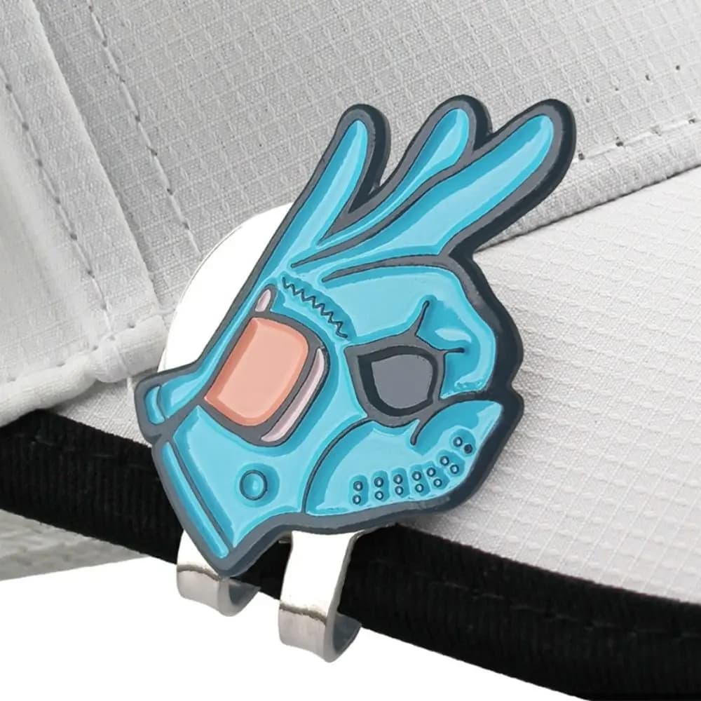 Clip per Cappello da Golf con Segnale OK Creativo, Motivo Cartoon, Marcatore Magnetico per Palline da Golf, Facile da Attaccare, Indicatore di Posizione della Palla, Accessorio per Cappello Sportivo