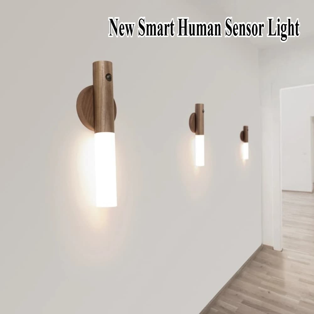 Luce da Parete LED Ricaricabile con Sensore di Movimento, Illuminazione Notturna per Bagno, Corridoio, Armadio, Camera da Letto, Decorazione Domestica