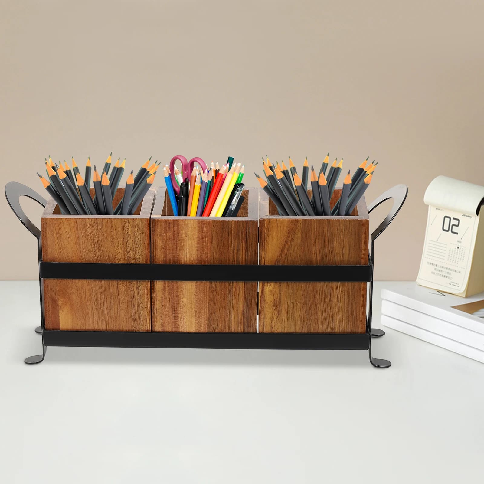 Wooden Utensil Organizer Utensil Cutlery Holder Rustic Kitchen Utensil Organizer for Daily Catering Weddings Picnics Holiday Parties