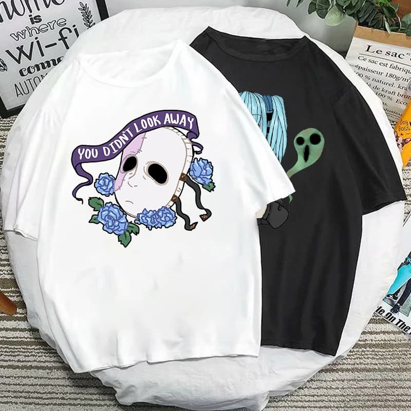 Gioco Sally Maschera per il viso TShirt Stile gotico unico T-shirt a maniche corte Moda Hip-hop Streetwear Donna Uomo T-shirt oversize Camisetas